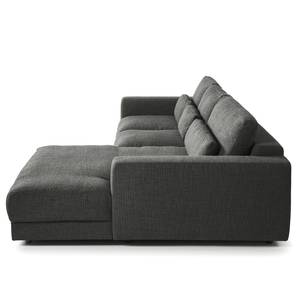 Ecksofa WILLOWS 2-Sitzer mit Longchair Webstoff - Webstoff Amila: Grau - Longchair davorstehend rechts