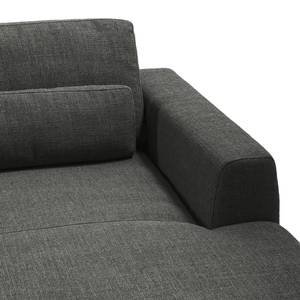 Ecksofa WILLOWS 2-Sitzer mit Longchair Webstoff - Webstoff Amila: Grau - Longchair davorstehend rechts