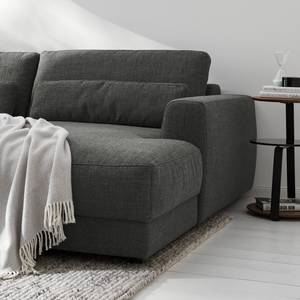 Ecksofa WILLOWS 2-Sitzer mit Longchair Webstoff - Webstoff Amila: Grau - Longchair davorstehend rechts