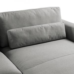 Ecksofa WILLOWS 2-Sitzer mit Longchair Webstoff Anda II: Silber - Longchair davorstehend rechts