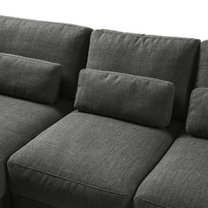 Ecksofa WILLOWS 2-Sitzer mit Longchair Webstoff Amila: Grau - Longchair davorstehend links