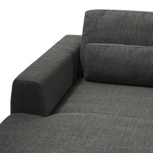 Ecksofa WILLOWS 2-Sitzer mit Longchair Webstoff Amila: Grau - Longchair davorstehend links