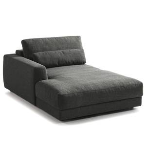 Hoekbank WILLOWS 2-zits + chaise longue Geweven stof Amila: Grijs - Longchair vooraanzicht links