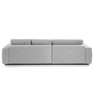 Ecksofa WILLOWS 2-Sitzer mit Longchair Webstoff Amila: Hellgrau - Longchair davorstehend links