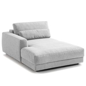 Ecksofa WILLOWS 2-Sitzer mit Longchair Webstoff Amila: Hellgrau - Longchair davorstehend links