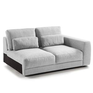 Ecksofa WILLOWS 2-Sitzer mit Longchair Webstoff Amila: Hellgrau - Longchair davorstehend links