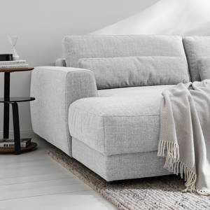 Ecksofa WILLOWS 2-Sitzer mit Longchair Webstoff Amila: Hellgrau - Longchair davorstehend links