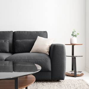 Ecksofa WILLOWS 2-Sitzer mit Longchair Webstoff Anda II: Grau - Longchair davorstehend links