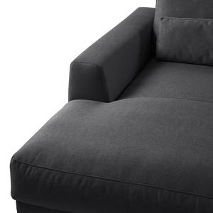 Ecksofa WILLOWS 2-Sitzer mit Longchair Webstoff Anda II: Grau - Longchair davorstehend links