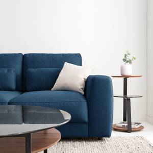 Ecksofa WILLOWS 2-Sitzer mit Longchair Webstoff - Webstoff Anda II: Blau - Longchair davorstehend links