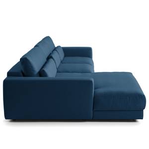 Ecksofa WILLOWS 2-Sitzer mit Longchair Webstoff - Webstoff Anda II: Blau - Longchair davorstehend links