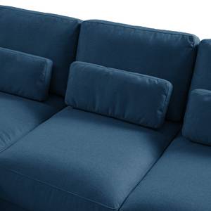 Ecksofa WILLOWS 2-Sitzer mit Longchair Webstoff - Webstoff Anda II: Blau - Longchair davorstehend links