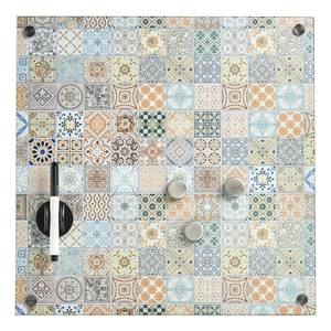 Memobord Mosaik I veiligheidsglas/roestvrij staal - meerdere kleuren - Breedte: 40 cm