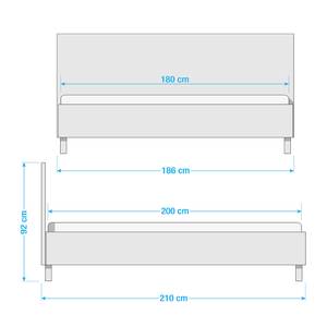 Gestoffeerd bed Nova Zwart - 186 x 92 x 210 cm