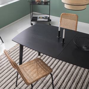 Table HANCK Plaqué bois - Chêne noir - Extensible