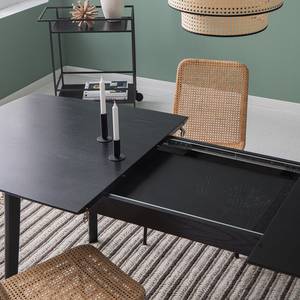 Table HANCK Plaqué bois - Chêne noir - Extensible