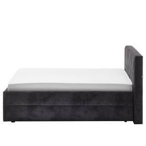 Letto imbottito Terano Nero - Tessile - 191 x 110 x 218 cm