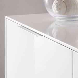 Sideboard Breon IV Glas - Weißglas / Hochglanz Weiß