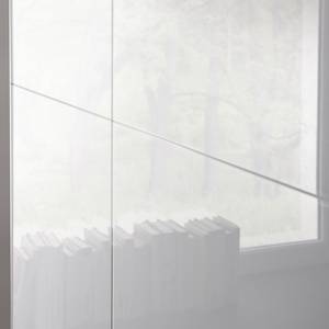 Sideboard Breon III Glas - Weißglas / Hochglanz Weiß