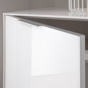 Dressoir Breon III glas - wit glas/hoogglans wit