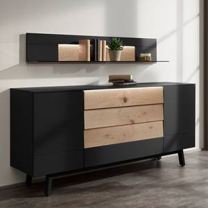 Sideboard Misano II (2-teilig) Inkl. Beleuchtung - Anthrazit / Wildeiche