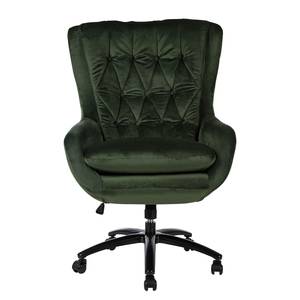 Fauteuil de bureau Bracon velours Velours/ Nylon - Vert foncé / Noir - Vert foncé