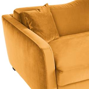 Canapé convertible Teresina Velours - Jaune maïs - Largeur : 192 cm - Alignement à droite