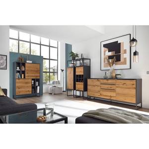 Highboard Barview Echtholzfurnier - Eiche / Anthrazit