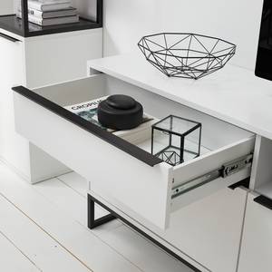 Mobile basso White Hall III Bianco opaco / Nero