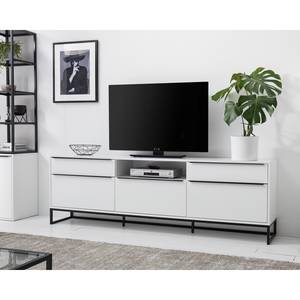 Mobile basso White Hall III Bianco opaco / Nero