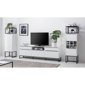 Meuble TV White Hall III Blanc mat / Noir