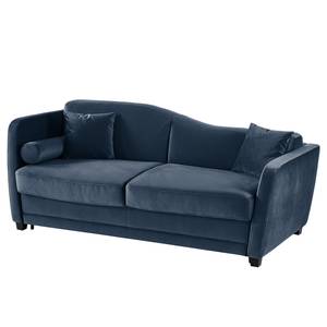 Schlafsofa Teresina mit Matratze Samt - Marineblau - Breite: 212 cm - Ausrichtung links