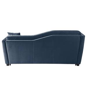 Canapé convertible Teresina Velours - Bleu marine - Largeur : 212 cm - Alignement à gauche