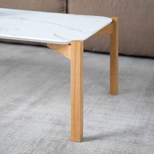 Table basse Coombe Imitation marbre blanc