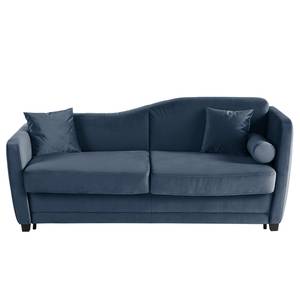 Schlafsofa Teresina mit Matratze Samt - Marineblau - Breite: 212 cm - Ausrichtung rechts