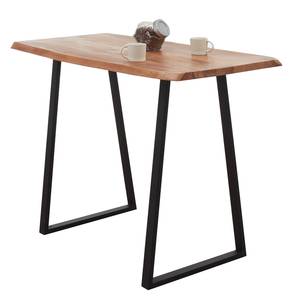 Table haute Garvald Acacia massif / Fer - Acacia / Noir mat