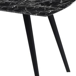 Table Denning Métal - Imitation marbre noir / Noir mat