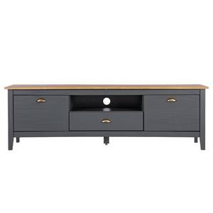 Meuble TV Rivery II Pin massif - Anthracite