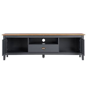 Meuble TV Rivery II Pin massif - Anthracite