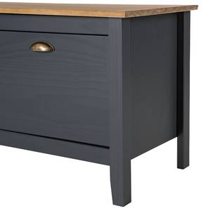 Meuble TV Rivery II Pin massif - Anthracite