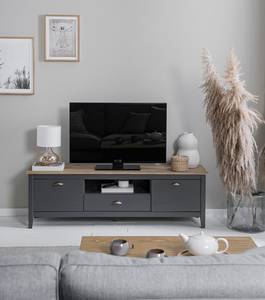 Meuble TV Rivery II Pin massif - Anthracite