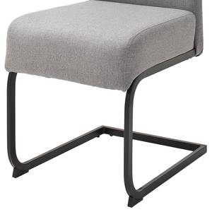 Chaises cantilever Evila (lot de 2) Céramique / Métal - Gris / Noir mat - Gris lumineux