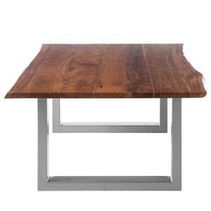 Houten salontafel met boomrand KAPRA Massief acaciahout/metaal - Acacia - Breedte: 120 cm