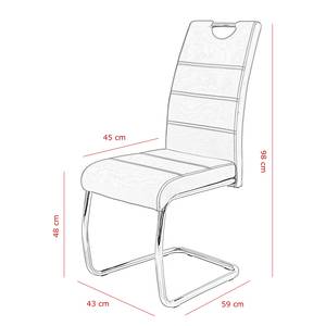 Freischwinger La Paz Kunstleder / Metall - Chrom - Rot - 2er Set