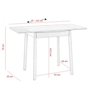 Eettafel Doana (met uitschuiffunctie) deels massief beukenhout - Concrete look