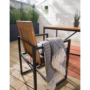 Chaises de jardin LeRoy (lot de 2) Acacia massif / Acier - Marron / Noir