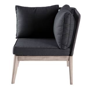 Fauteuil d’angle FIFO Tissu / Acacia massif - Anthracite / Gris