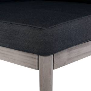 Fauteuil d’angle FIFO Tissu / Acacia massif - Anthracite / Gris