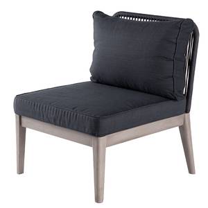 Loungefauteuil FIFO geweven stof/massief acaciahout - antracietkleurig/grijs