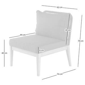 Loungefauteuil FIFO geweven stof/massief acaciahout - antracietkleurig/grijs